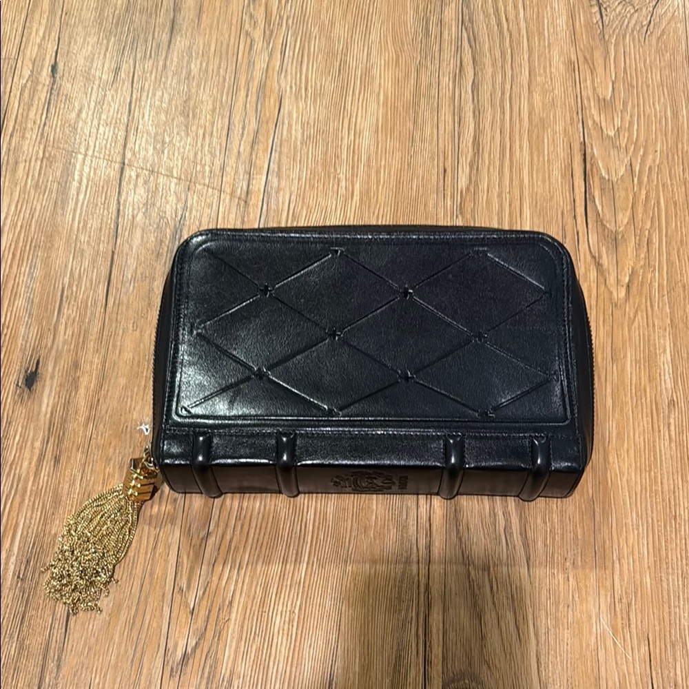 Monika Chiang Black ‘Book’ Clutch with Gold Tassel